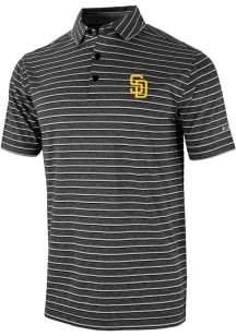 Columbia San Diego Padres Mens Black Heat Seal Post Round Short Sleeve Polo