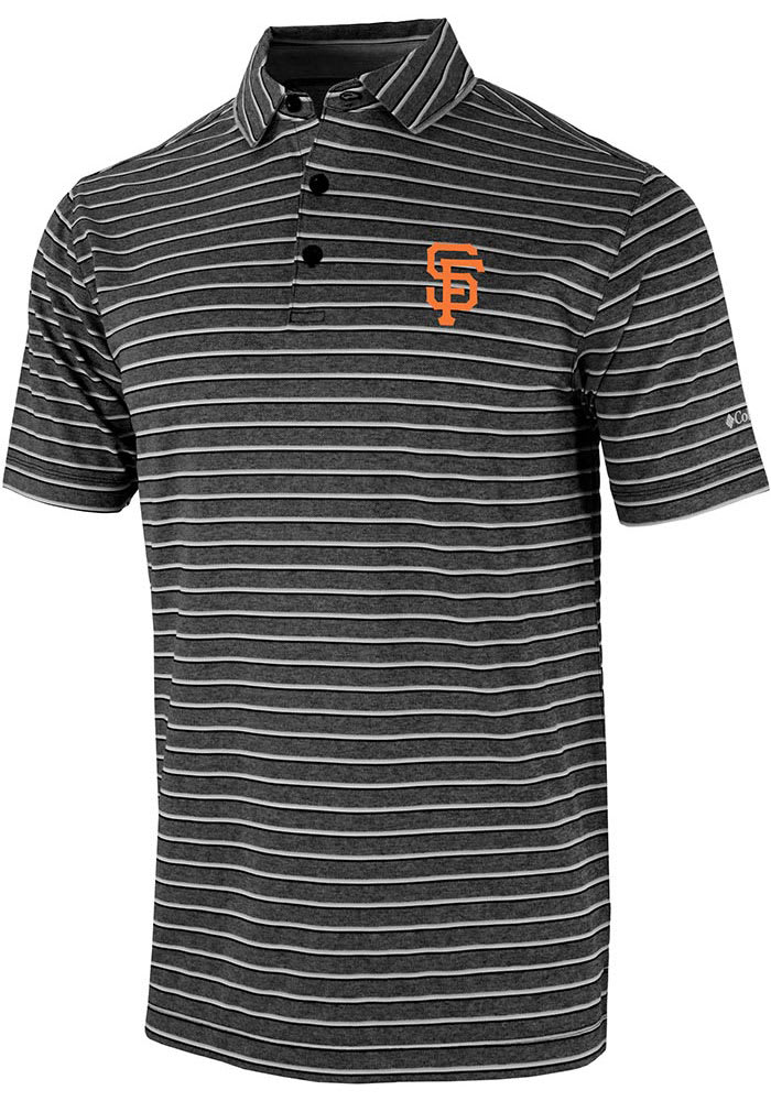 Columbia San Francisco Giants Grey Heat Seal Post Round Short Sleeve Polo, Grey, 91% Polyester / 9% SPANDEX, Size S, Rally House