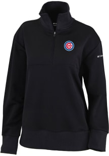 Columbia Chicago Cubs Womens Black Heat Seal Birchwood Hills Qtr Zip