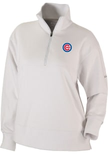 Columbia Chicago Cubs Womens White Heat Seal Birchwood Hills Qtr Zip