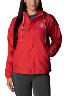 Columbia Chicago Cubs Womens Red Heat Seal Flash Challenger Windbreaker Light Weight Jacket