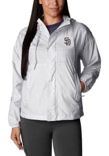 Columbia San Diego Padres Womens Grey Heat Seal Flash Challenger Windbreaker Light Weight Jacket