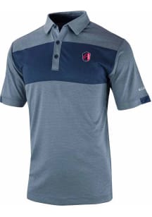 Columbia St Louis City SC Mens Navy Blue Total Control Short Sleeve Polo