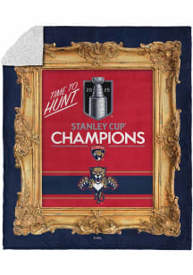 Florida Panthers 2025 Stanley Cup Champions Silk Touch Fleece Blanket - Navy Blue
