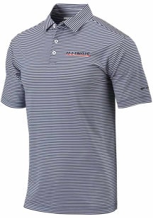 Columbia Illinois Fighting Illini Mens Navy Blue Invite Stripe Short Sleeve Polo