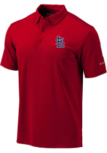 Columbia St Louis Cardinals Mens Red Heat Seal Drive Short Sleeve Polo