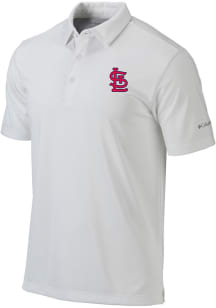 Columbia St Louis Cardinals Mens White Heat Seal Drive Short Sleeve Polo