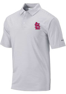 Columbia St Louis Cardinals Mens Grey Heat Seal Omni-Wick Club Invite Short Sleeve Polo