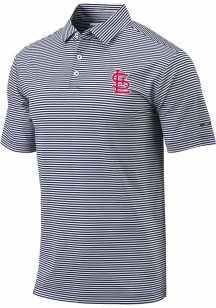 Columbia St Louis Cardinals Mens Navy Blue Heat Seal Omni-Wick Club Invite Short Sleeve Polo