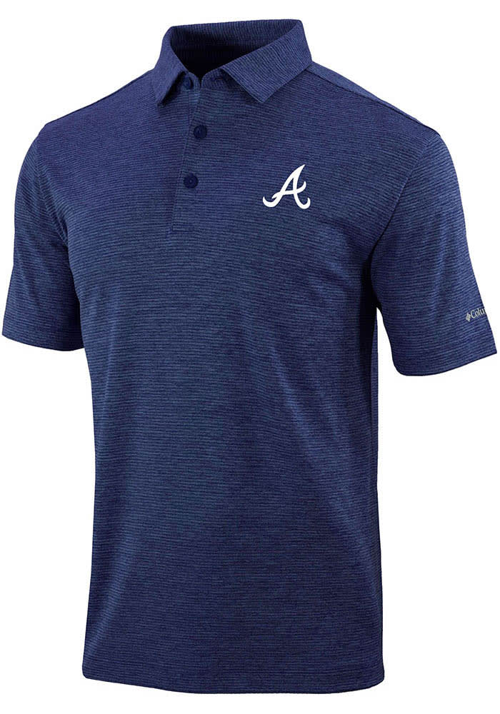 Atlanta Braves Columbia Omni-Wick Polo - Navy