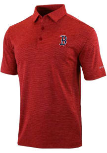 Columbia Boston Red Sox Mens Red Heat Seal Omni-Wick Set II Short Sleeve Polo