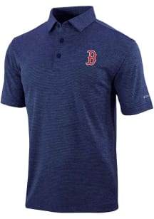 Columbia Boston Red Sox Mens Navy Blue Heat Seal Omni-Wick Set II Short Sleeve Polo