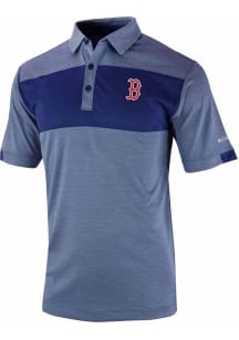 Columbia Boston Red Sox Mens Navy Blue Heat Seal Omni-Wick Total Control Short Sleeve Polo
