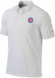 Columbia Chicago Cubs Mens White Heat Seal Drive Short Sleeve Polo