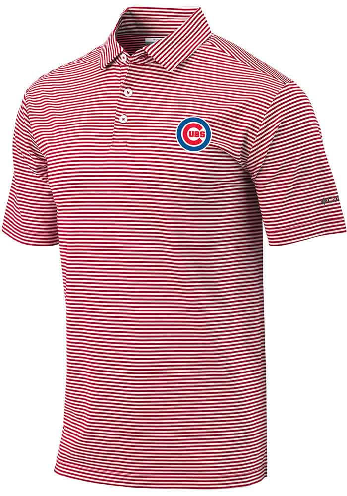 Men's Columbia Gray Chicago Cubs Golf Club Invite Omni-Wick Polo