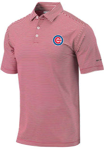 Columbia Chicago Cubs Mens Red Heat Seal Omni-Wick Club Invite Short Sleeve Polo