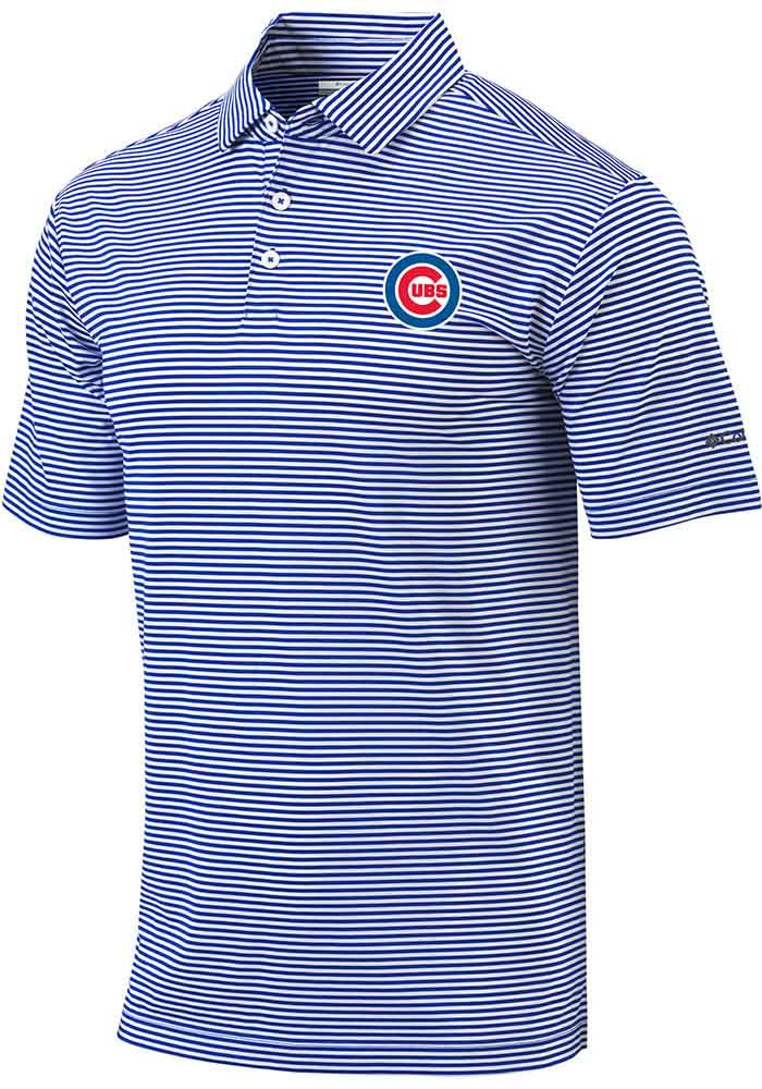 Men's Columbia Gray Chicago Cubs Golf Club Invite Omni-Wick Polo