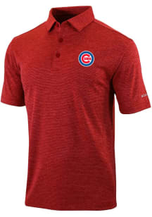 Columbia Chicago Cubs Mens Red Heat Seal Omni-Wick Set II Short Sleeve Polo