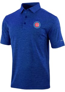 Columbia Chicago Cubs Mens Blue Heat Seal Omni-Wick Set II Short Sleeve Polo
