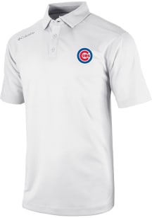 Columbia Chicago Cubs Mens White Heat Seal Omni-Wick Shotgun Short Sleeve Polo