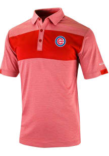 Columbia Chicago Cubs Mens Red Heat Seal Omni-Wick Total Control Short Sleeve Polo