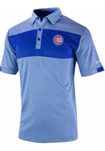 Columbia Chicago Cubs Mens Blue Heat Seal Omni-Wick Total Control Short Sleeve Polo
