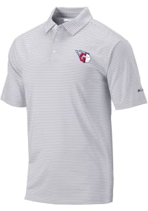 Columbia Cleveland Guardians Mens Grey Heat Seal Omni-Wick Club Invite Short Sleeve Polo