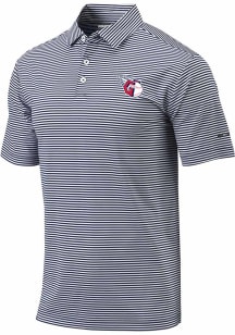 Columbia Cleveland Guardians Mens Navy Blue Heat Seal Omni-Wick Club Invite Short Sleeve Polo