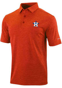 Columbia Houston Astros Mens Orange Heat Seal Omni-Wick Set II Short Sleeve Polo