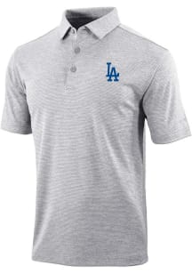 Columbia Los Angeles Dodgers Mens Grey Heat Seal Omni-Wick Set II Short Sleeve Polo