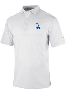 Columbia Los Angeles Dodgers Mens White Heat Seal Omni-Wick Total Control Short Sleeve Polo