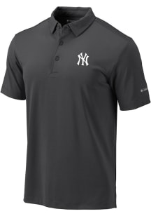 Columbia New York Yankees Mens Grey Heat Seal Drive Short Sleeve Polo