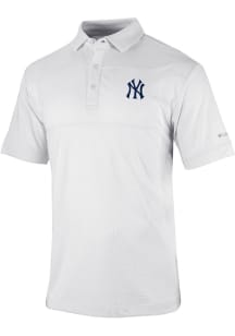 Columbia New York Yankees Mens White Heat Seal Omni-Wick Total Control Short Sleeve Polo