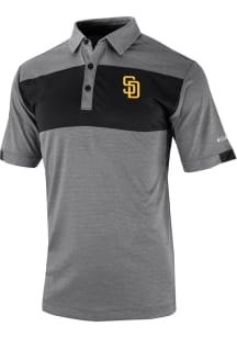 Columbia San Diego Padres Mens Black Heat Seal Omni-Wick Total Control Short Sleeve Polo