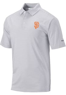 Columbia San Francisco Giants Mens Grey Heat Seal Omni-Wick Club Invite Short Sleeve Polo