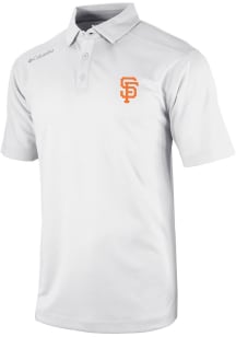 Columbia San Francisco Giants Mens White Heat Seal Omni-Wick Shotgun Short Sleeve Polo