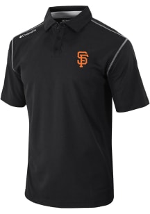 Columbia San Francisco Giants Mens Black Heat Seal Omni-Wick Shotgun Short Sleeve Polo