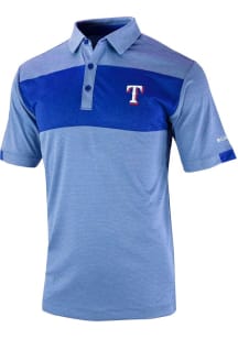 Columbia Texas Rangers Mens Blue Total Control Short Sleeve Polo