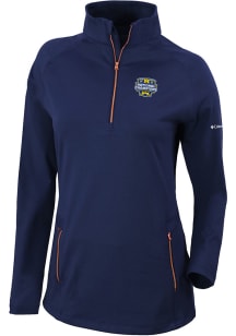 Columbia Michigan Wolverines Womens Navy Blue 2023 National Champions Official Logo 1/4 Zip Pull..
