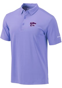 Columbia K-State Wildcats Mens Lavender Drive Short Sleeve Polo