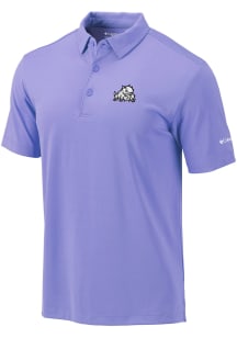 Columbia TCU Horned Frogs Mens Lavender Drive Short Sleeve Polo
