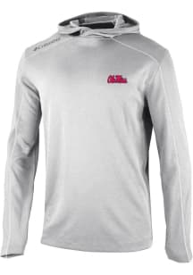 Columbia Ole Miss Rebels Mens Grey Heat Seal Omni Wick Shot Gun Long Sleeve Hoodie