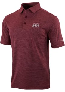 Columbia Mississippi State Bulldogs Mens Maroon Heat Seal Omni Wick Set Short Sleeve Polo