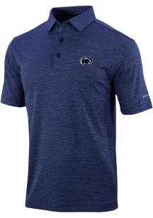 Mens Penn State Nittany Lions Navy Blue Columbia Heat Seal Omni Wick Set Short Sleeve Polo Shirt