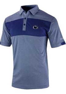Mens Penn State Nittany Lions Navy Blue Columbia Heat Seal Omni Wick Total Control Short Sleeve ..