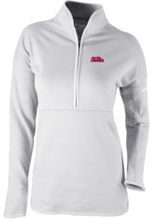 Columbia Ole Miss Rebels Womens Grey Heat Seal Omni Wick Go For It 1/4 Zip Pullover