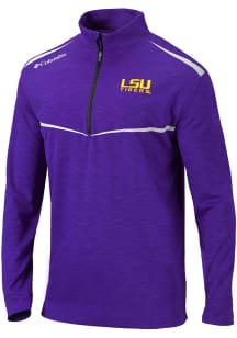 Columbia LSU Tigers Mens Purple Scorecard Long Sleeve 1/4 Zip Pullover