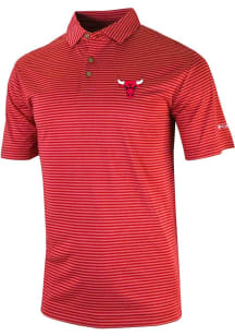 Columbia Chicago Bulls Mens Red Heat Seal Club Invite Short Sleeve Polo