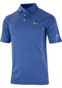 Columbia Golden State Warriors Mens Blue Heat Seal Club Invite Short Sleeve Polo