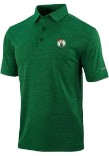 Columbia Boston Celtics Mens Green Heat Seal Omni Wick Set Short Sleeve Polo
